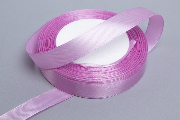 Лента атласная 15мм х 25 ярд JD сиреневый светлый