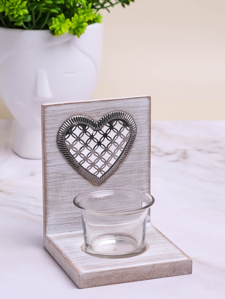 Подсвечник сердце на 1 свечу 10х10х8см