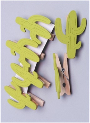 Прищепка  6шт. Кактус  5х3см