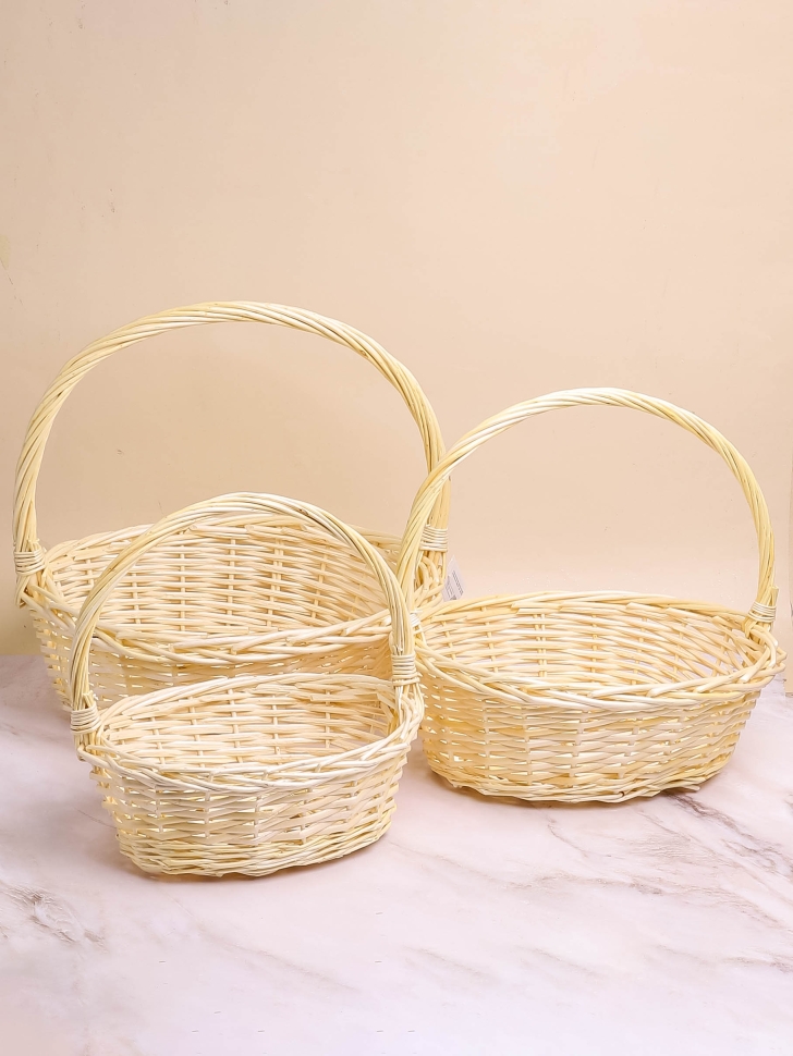 Корзина плетеная (ива) 3шт 38х32х36см M-28-50 натуральный Корзина плетеная (ива) 3шт 38х32х36см M-28-50 натуральный