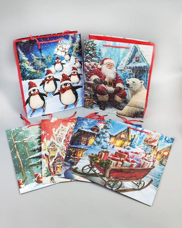 Сумочка подарочная НГ 26х32х10см микс Сумочка подарочная НГ 26х32х10см микс