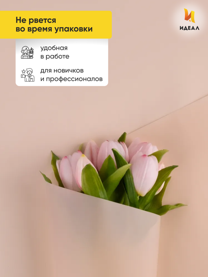 Пленка матовая 60см х 10м  на втулке пудра