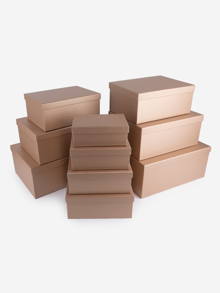 Коробка прямоугольник набор из 10шт 37,5х29х16см K483 розовый пыльный