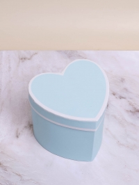 Коробка Сердце 12х10,5х10,8см с окантовкой голубой