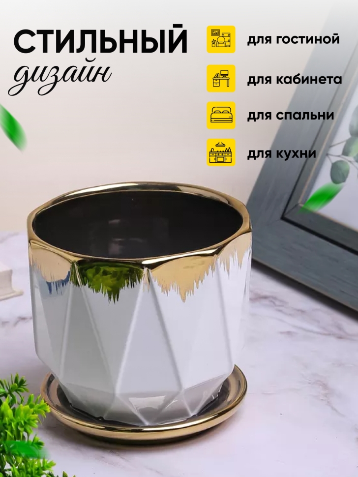 Кашпо керамика 14х14х12,5см TX7236019.14 белый Кашпо керамика 14х14х12,5см TX7236019.14 белый