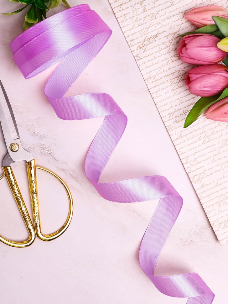 Лента атласная 24мм х 25ярд орхидея