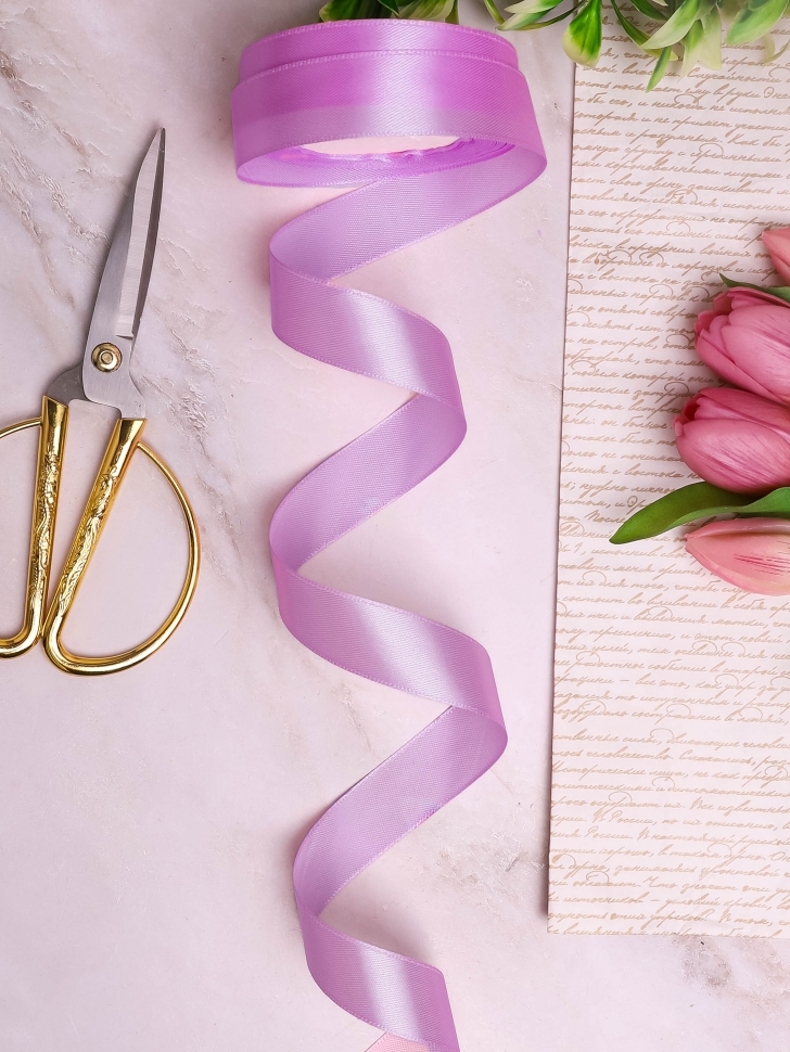 Лента атласная 24мм х 25ярд орхидея