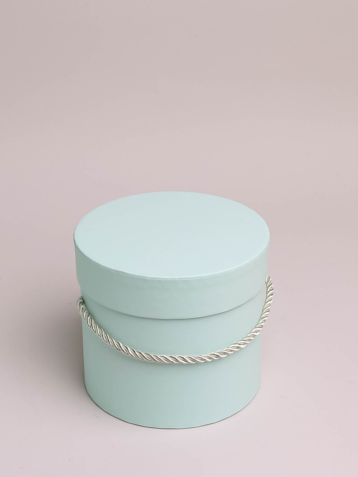 Коробка цилиндр набор из  3шт d18хh17 - d13-h12см со шнурком небесный