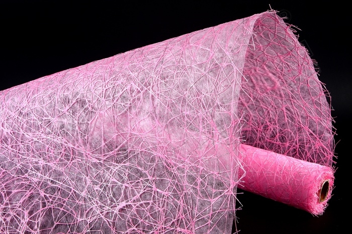 Сетка Сизаль-Фетр  Металлик 53см х 6Y розовая