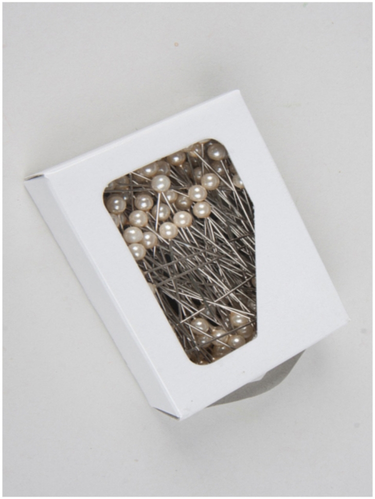 Булавка с бусинкой 5см, 144шт. кремовый