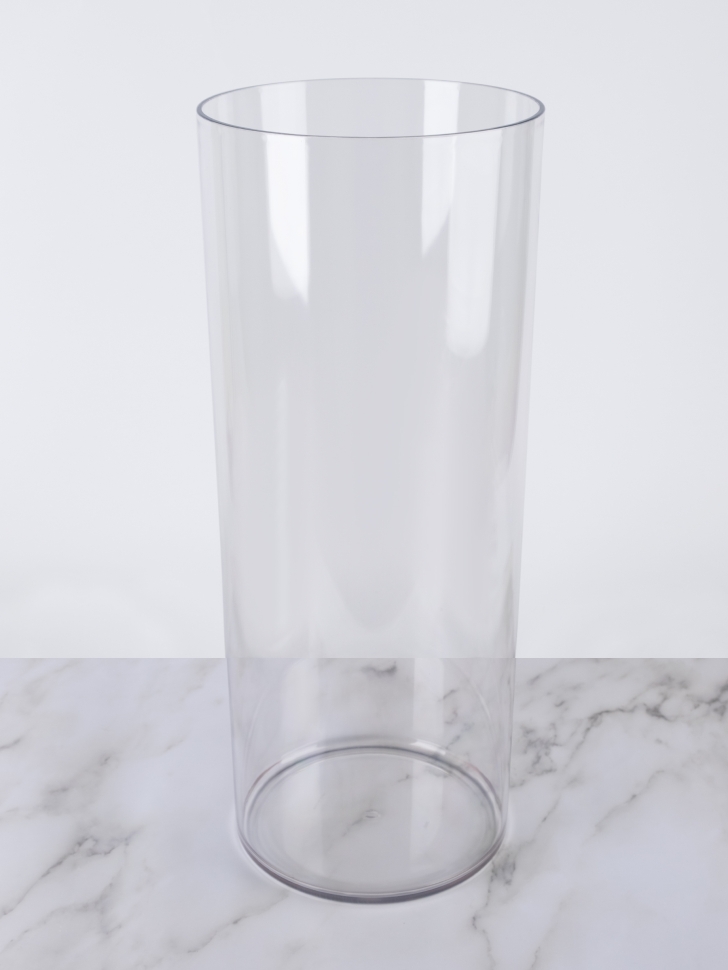 Ваза пластиковая прозрачная трубка H50 х D20см