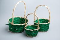 Корзина плетеная (ива) 3шт 28хH14/H40см CQT-10, зеленый