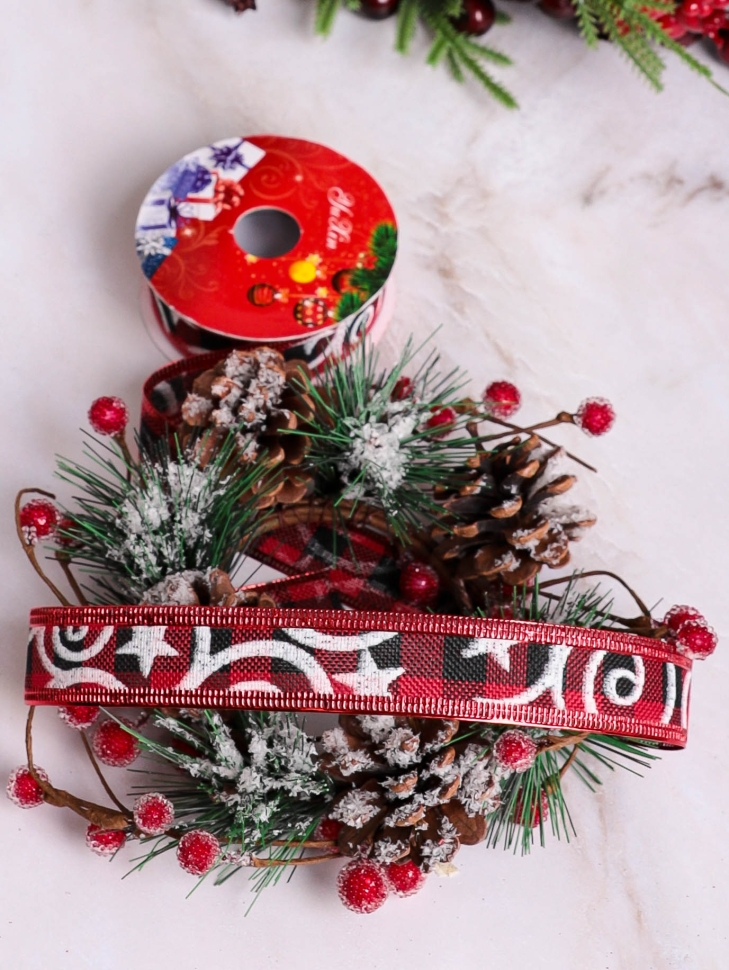 Лента НГ 2,5х3ярд шотландка с рисунком орнамент Лента НГ 2,5х3ярд шотландка с рисунком орнамент