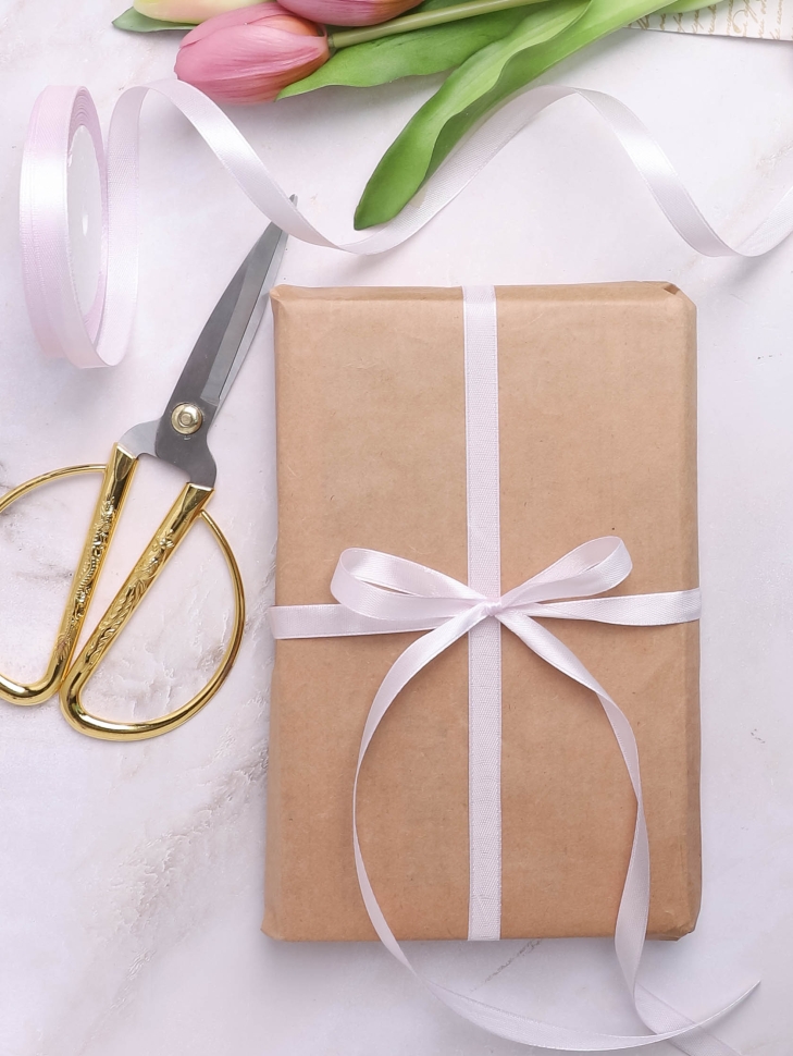 Лента атласная 10мм х 25ярд JD розовый нежный