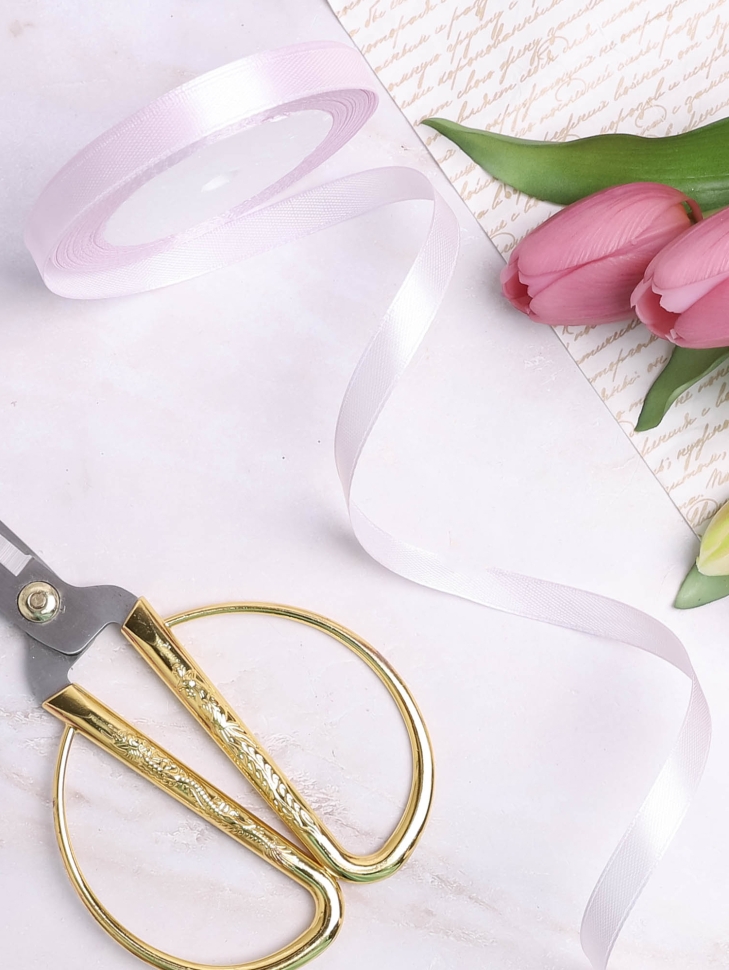 Лента атласная 10мм х 25ярд JD розовый нежный