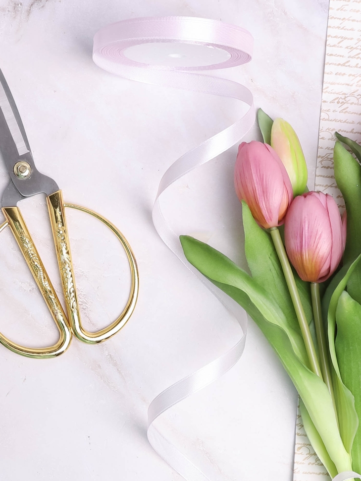 Лента атласная 10мм х 25ярд JD розовый нежный