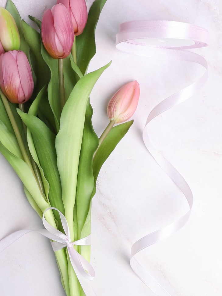 Лента атласная 10мм х 25ярд JD розовый нежный