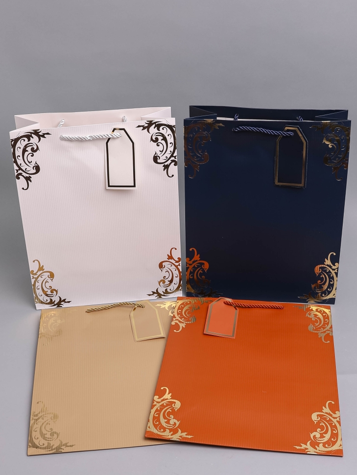 Сумочка подарочная 26х32x12см 5-75 золотой орнамент микс Сумочка подарочная 26х32x12см 5-75 золотой орнамент микс