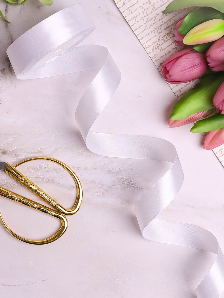 Лента атласная 20мм х 25ярд JD белый Лента атласная 20мм х 25ярд JD белый