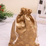 Мешок подарочный НГ велюр 12х17см Елочки золото