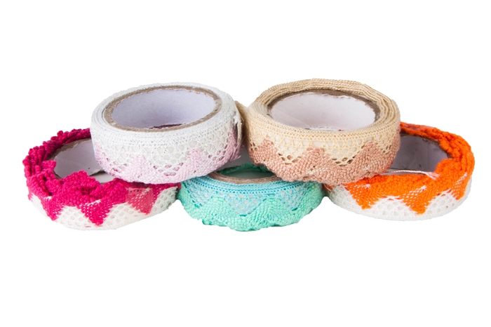 Лента клейкая декоративная ткань 1,8см х 1м Цветной зигзаг, микс Лента клейкая декоративная ткань 1,8см х 1м Цветной зигзаг, микс