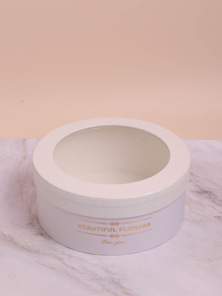 Коробка круг 22х10см с прозрачной крышкой белый Коробка круг 22х10см с прозрачной крышкой белый