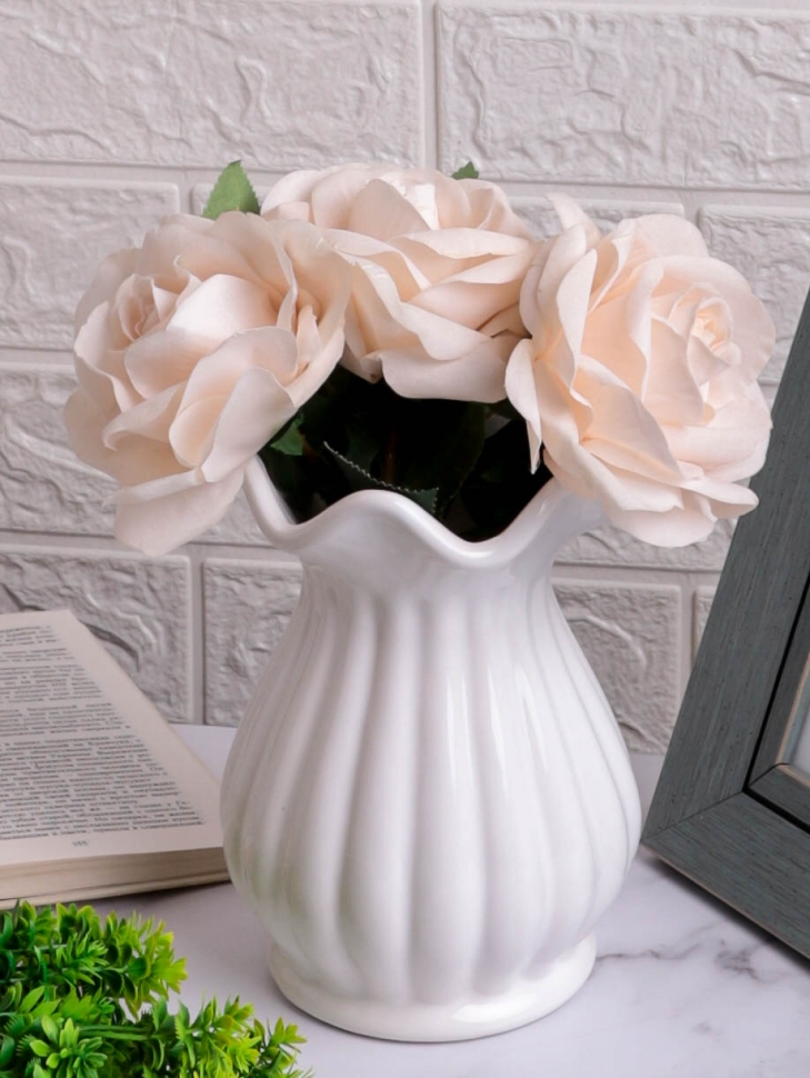 Ваза керамика 21х12см W627 белый Ваза керамика 21х12см W627 белый