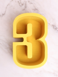 Пенобокс для цветов 29х30х12см Цифры 3 желтый