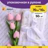 Бумага белая крафт 50г/м2, 70см x 10м Пушкинские строки, золото