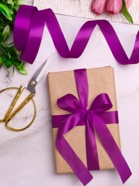 Лента атласная 24мм х 25ярд фиолетовый светлый