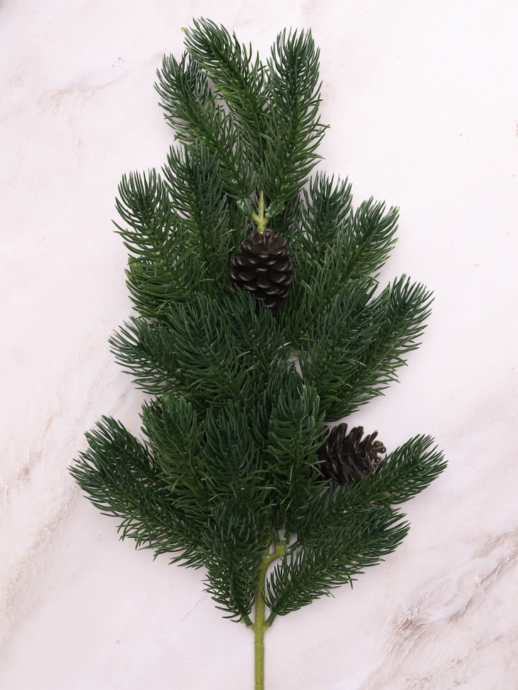 ИЦ Ветка новогодняя 65см 614-80 с шишками