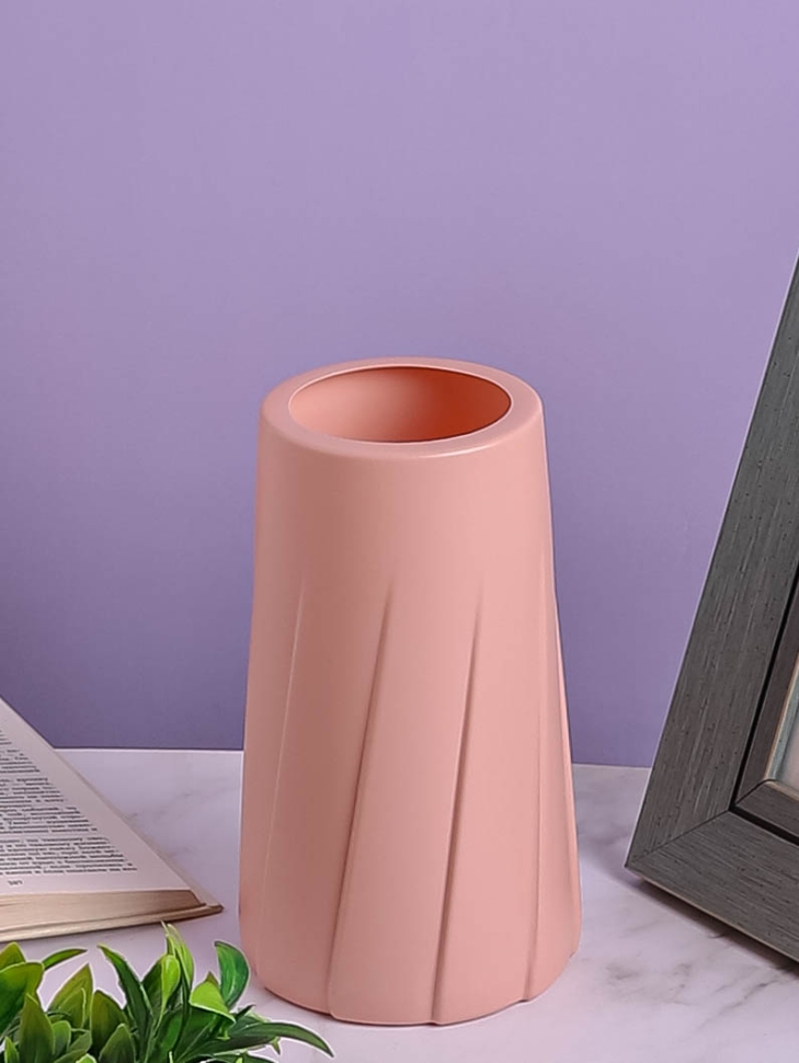 Ваза пластиковая H19,7 х D9,2х11см AS3524 розовый