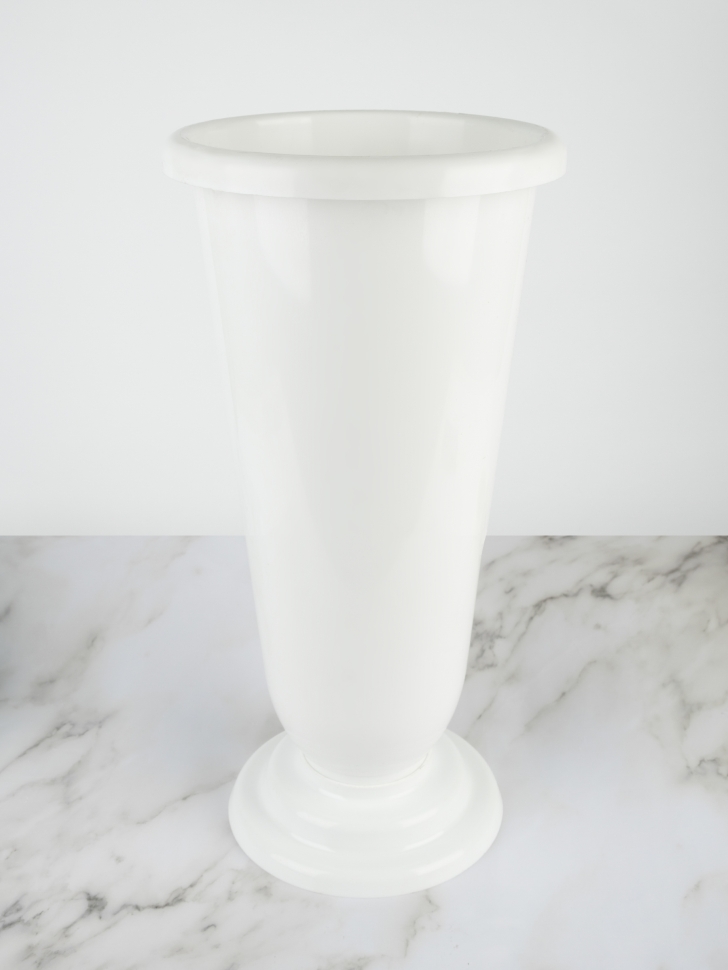 Ваза гладкая D21,5 H45 с отворотом белая