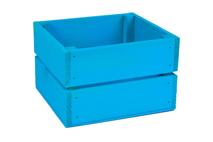 Ящик деревянный 13х12хh8см голубой