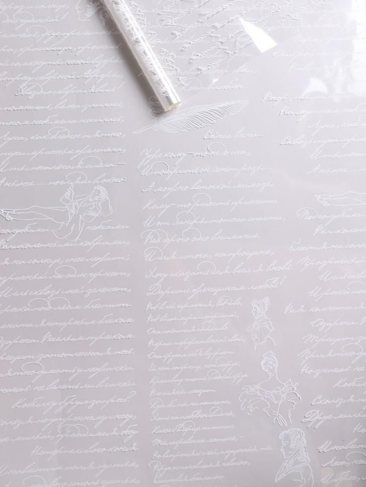 Пленка цветная Пушкинские строки 70см белый Пленка цветная Пушкинские строки 70см белый