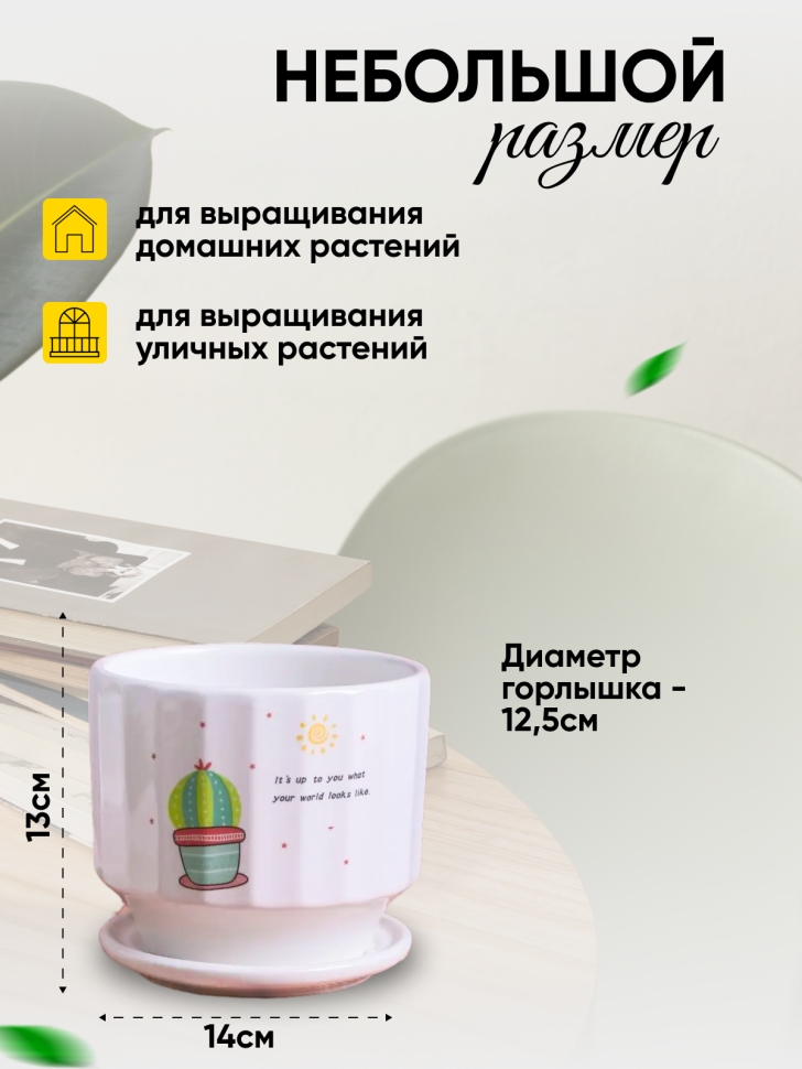 Кашпо керамика 14х14х13см TX5480034 кактус 2 Кашпо керамика 14х14х13см TX5480034 кактус 2