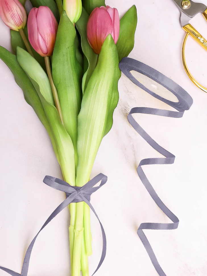 Лента атласная 10мм х 25ярд JD серый