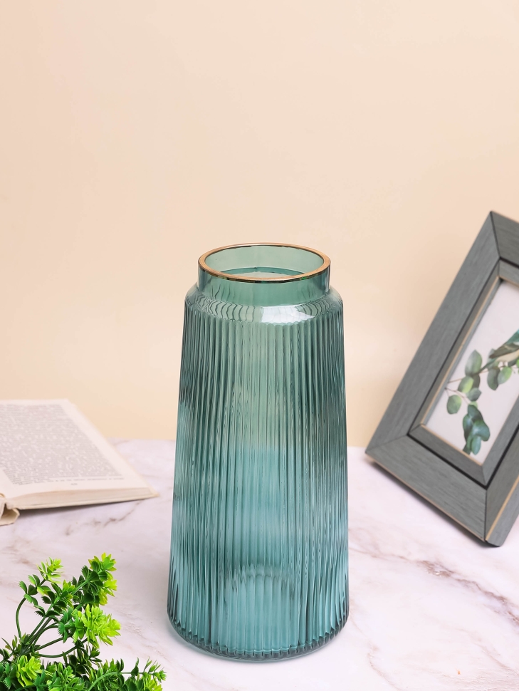 Ваза стекло h28 d14см К 284 изумруд Ваза стекло h28 d14см К 284 изумруд