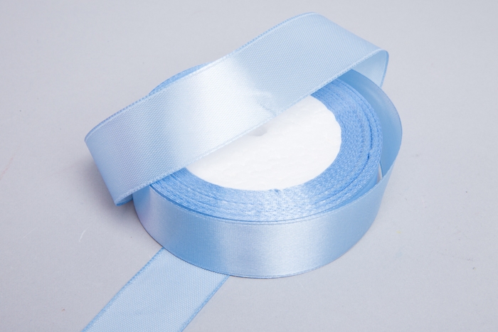 Лента атласная 25мм х 25 ярд  JD голубой