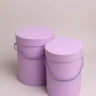 Коробка цилиндр набор из  2шт d15хh20 - d13-h18см сиреневый