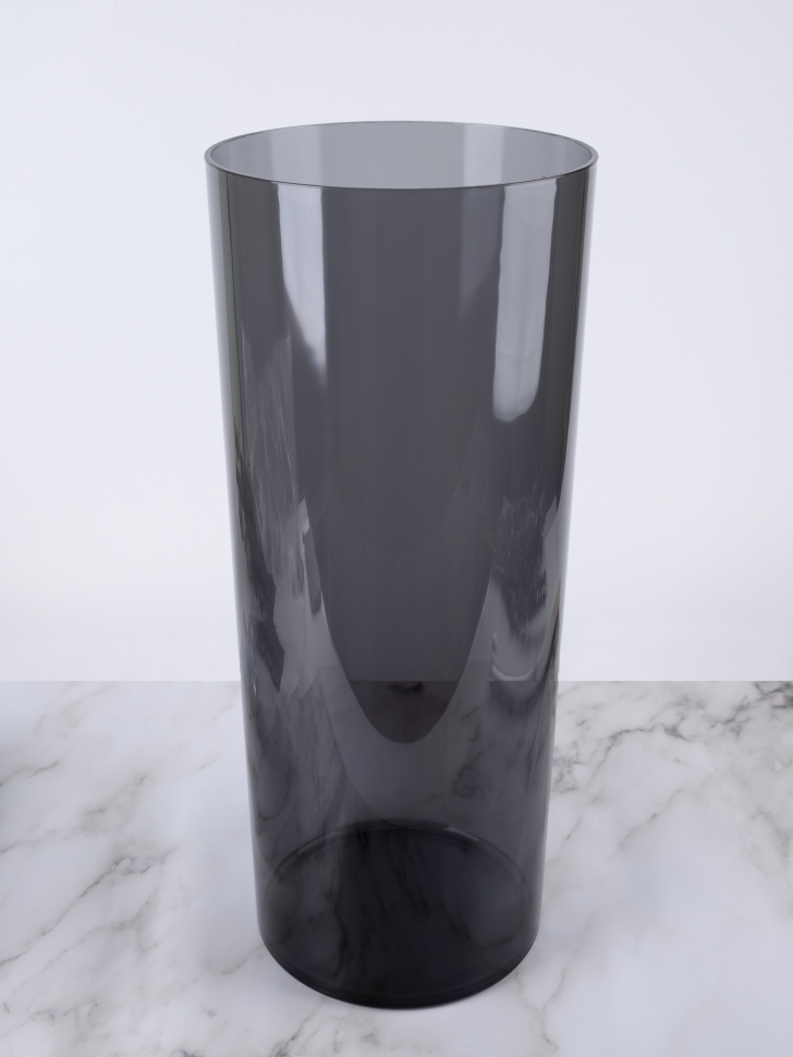 Ваза пластиковая прозрачная трубка H50 х D20см серый