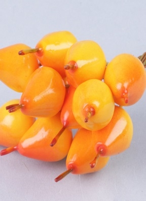 Груша на проволоке 3см 12шт. I030552 желтая Груша на проволоке 3см 12шт. I030552 желтая