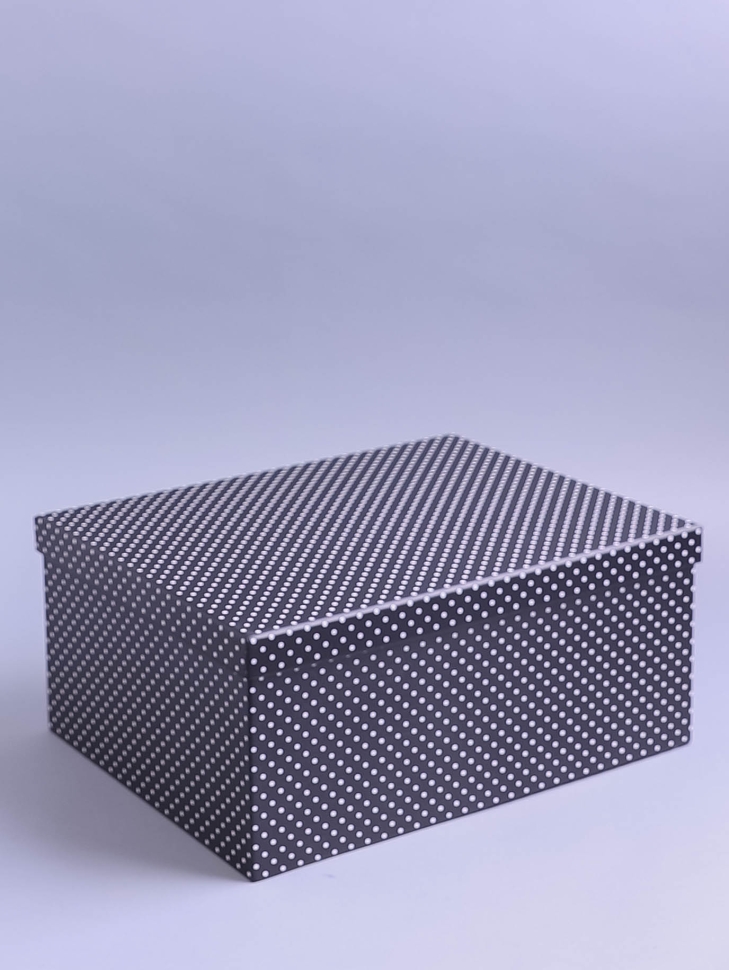 Коробка прямоугольник 19х13х7,5см K864 с точкой черный