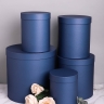 Коробка цилиндр набор из 5шт h30xd30см №83 однотонный синий Коробка цилиндр набор из 5шт h30xd30см №83 однотонный синий