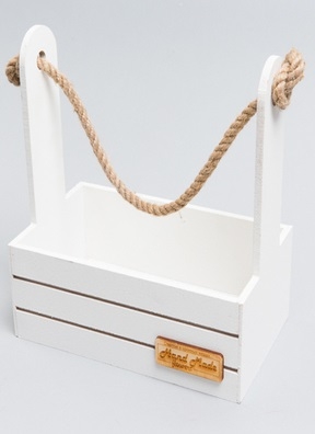 Ящик деревянный с ручкой h34х18,5х29,5см белый Ящик деревянный с ручкой h34х18,5х29,5см белый