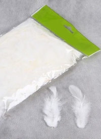 Перья цветные  9см, П белый