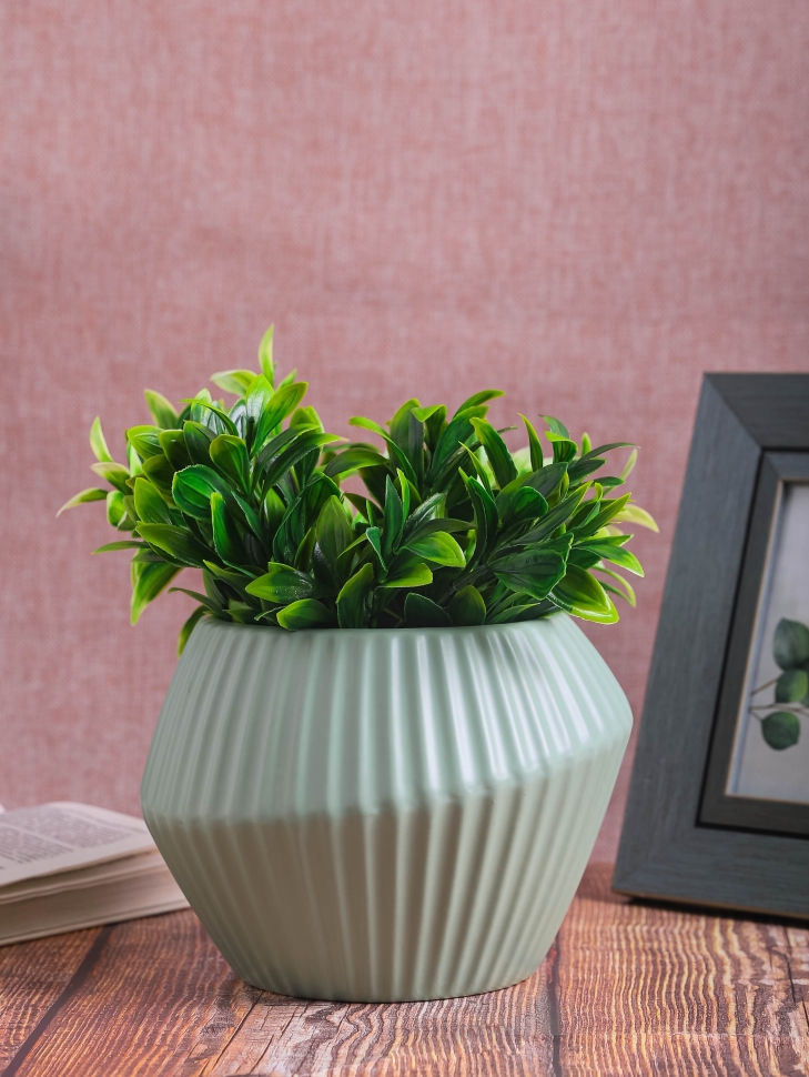 Кашпо керамика 21х21х15,2см JW06670000.21 оливковый