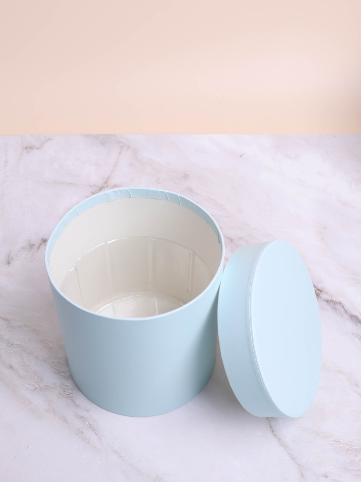 Коробка цилиндр набор из 3шт К d21хh21 - d14хh14см голубой Коробка цилиндр набор из 3шт К d21хh21 - d14хh14см голубой