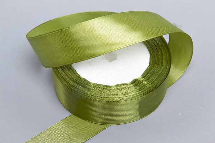 Лента атласная 25мм х 25 ярд  JD оливковый