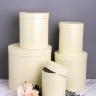 Коробка цилиндр набор из 5шт h30xd30см №83 однотонный светло-желтый